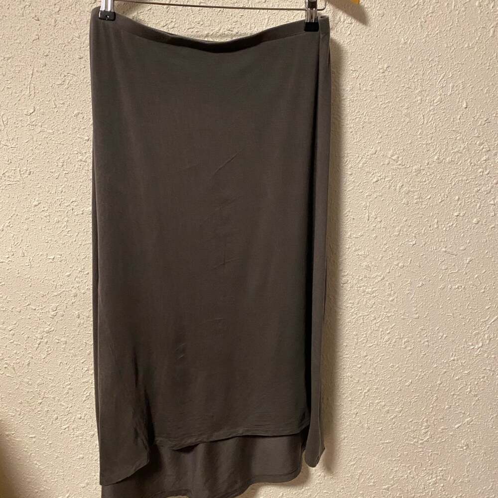 Eileen Fisher Charcoal High-Low Skirt Tencel